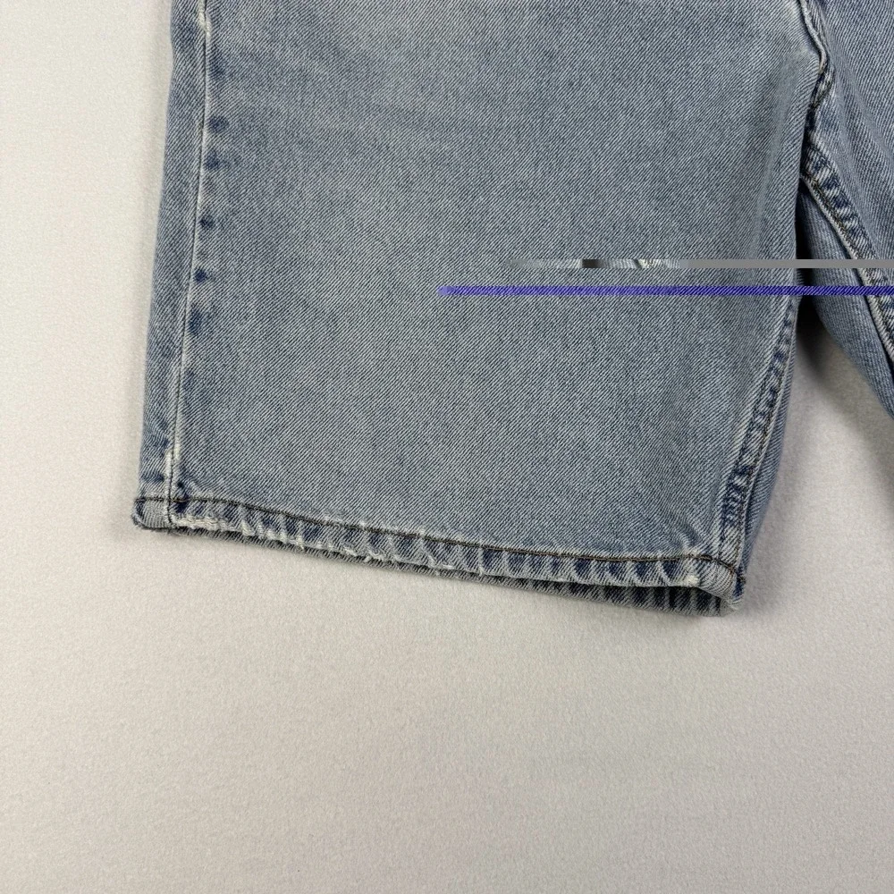 Vintage Levis 505 Mens Shorts Size 42 Distressed Light‎ Wash Blue Denim Sm Flaw